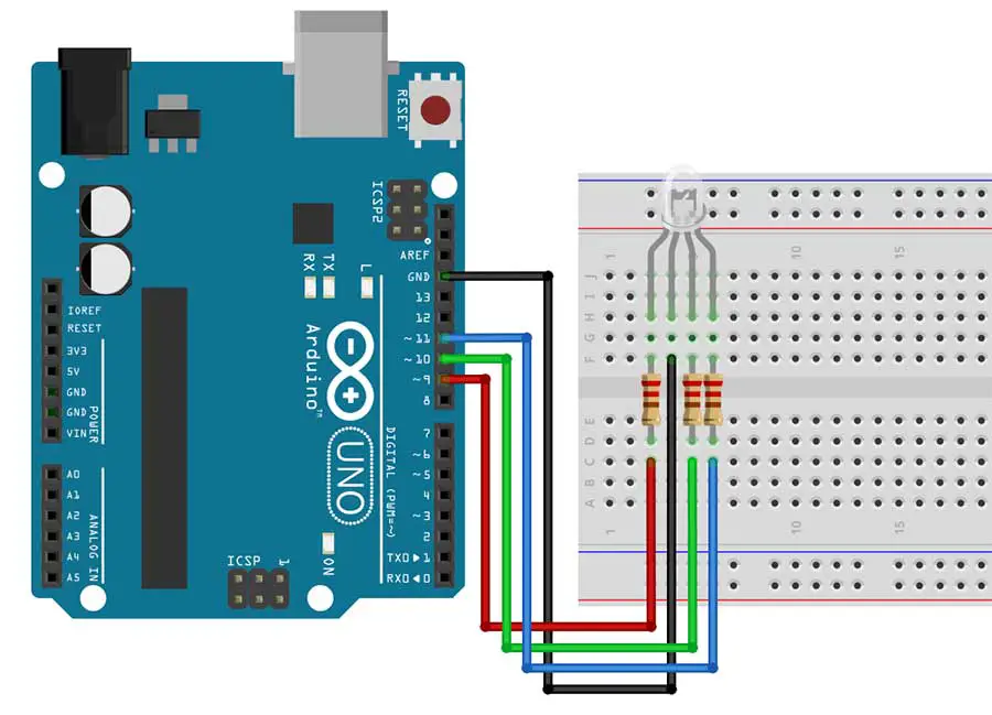 RGB LED circuit for common cathode