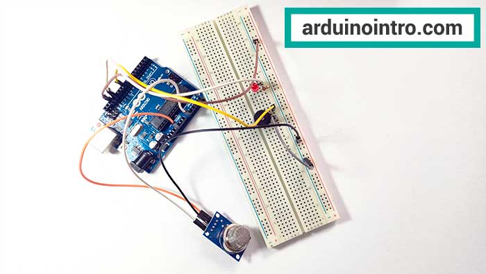 MQ-2 gas sensor breadboard
