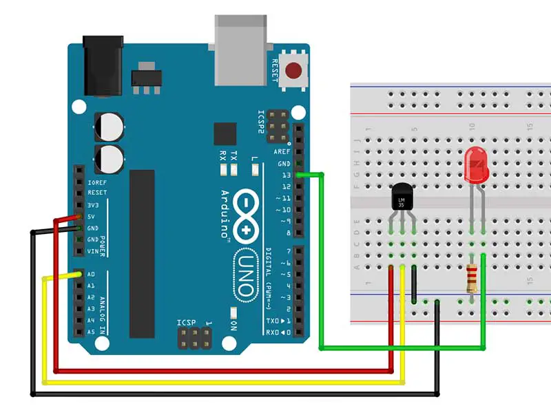 LM35 with LED